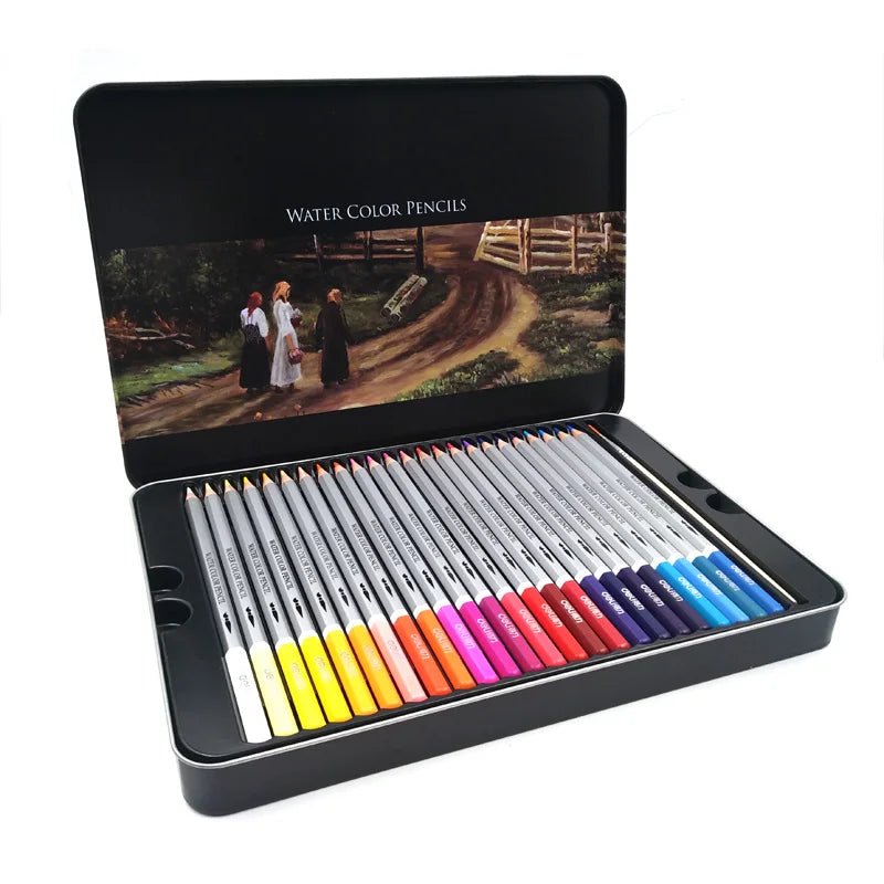 Deli 24/36/48/72 Color Pencil Set Watercolor Drawing Water Soluble Colored Pencils Coloured Pencils for Children Coloring Books