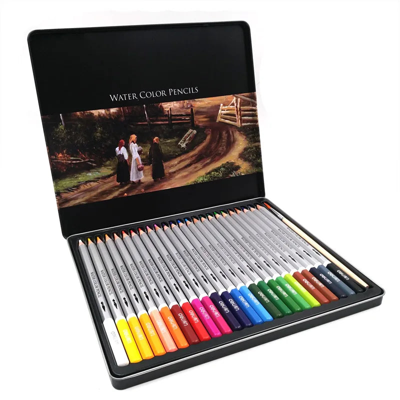 Deli 24/36/48/72 Color Pencil Set Watercolor Drawing Water Soluble Colored Pencils Coloured Pencils for Children Coloring Books