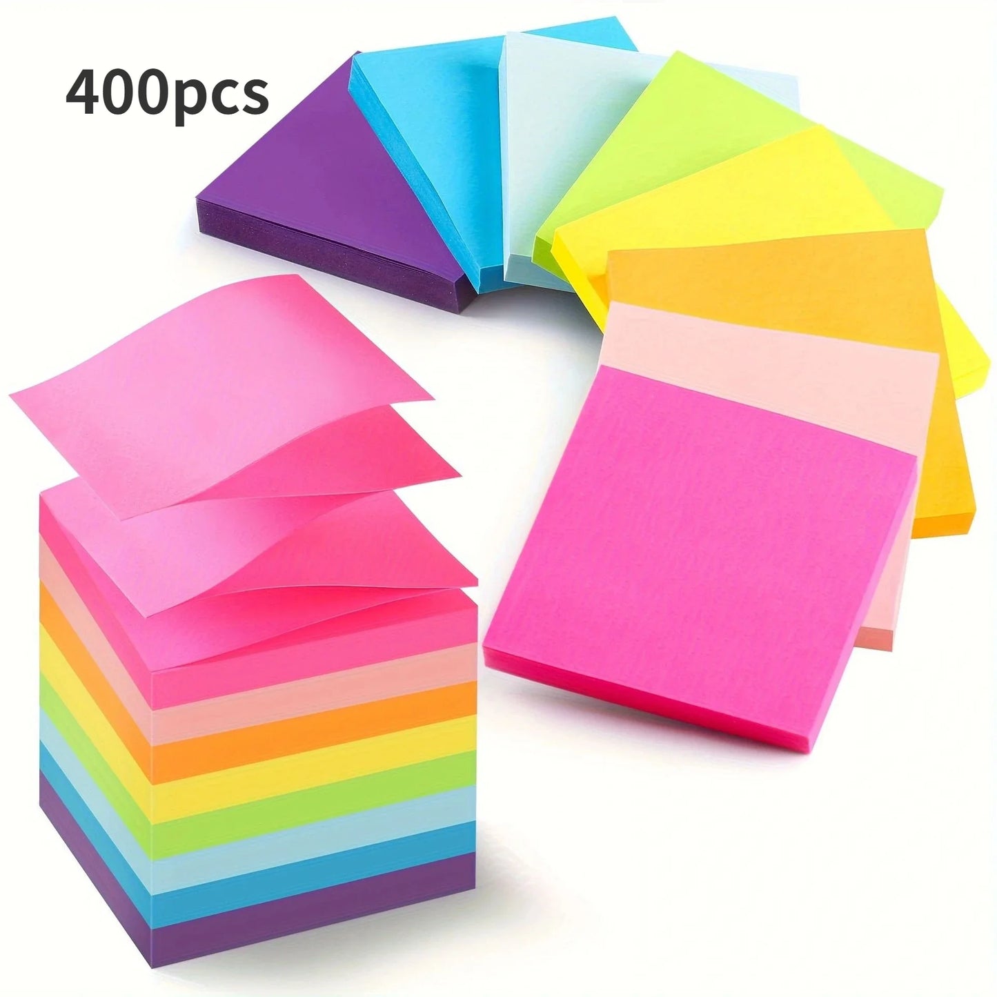 400pcs Sticky Notes Drawing Boys and Girls Colourful Sticky Note Book Highly Adhesive 8 Colours Creative Student Supplies