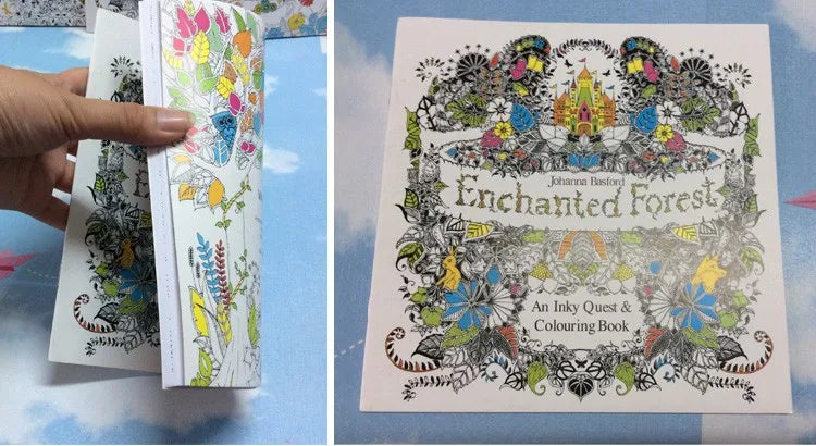 4pc 24 Page coloring book Enchanted Forest mandalas Animal kids Adult Coloring Books For adults Livre drawing/Art/colouring Book