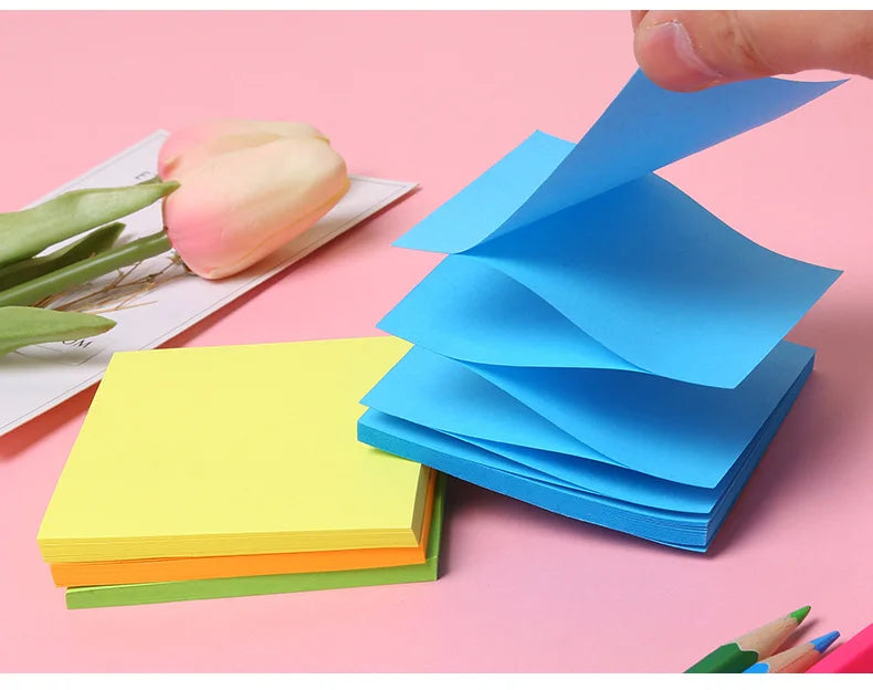 400pcs Sticky Notes Drawing Boys and Girls Colourful Sticky Note Book Highly Adhesive 8 Colours Creative Student Supplies