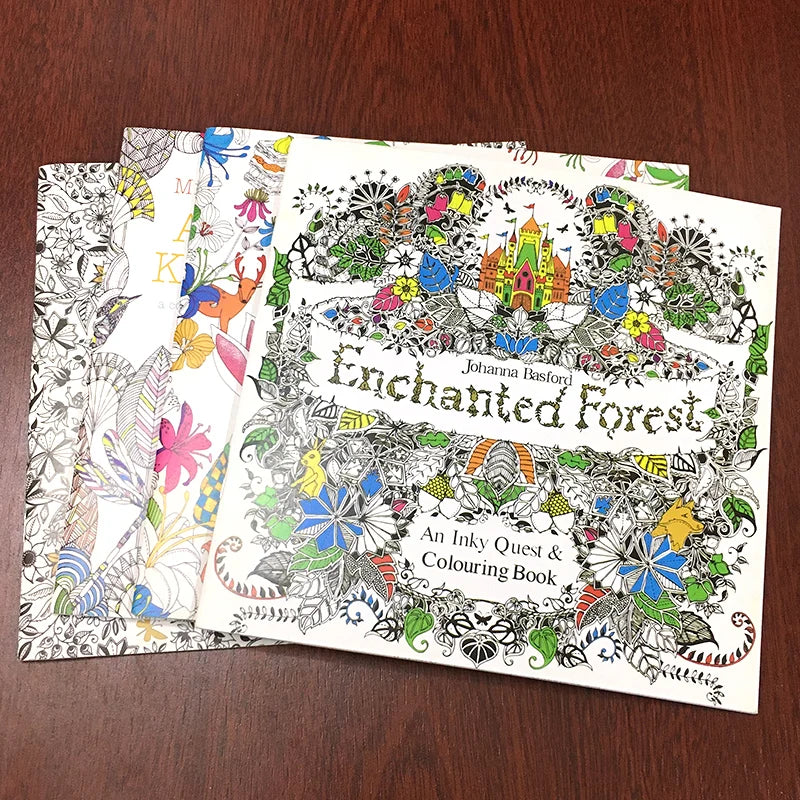 4pc 24 Page coloring book Enchanted Forest mandalas Animal kids Adult Coloring Books For adults Livre drawing/Art/colouring Book