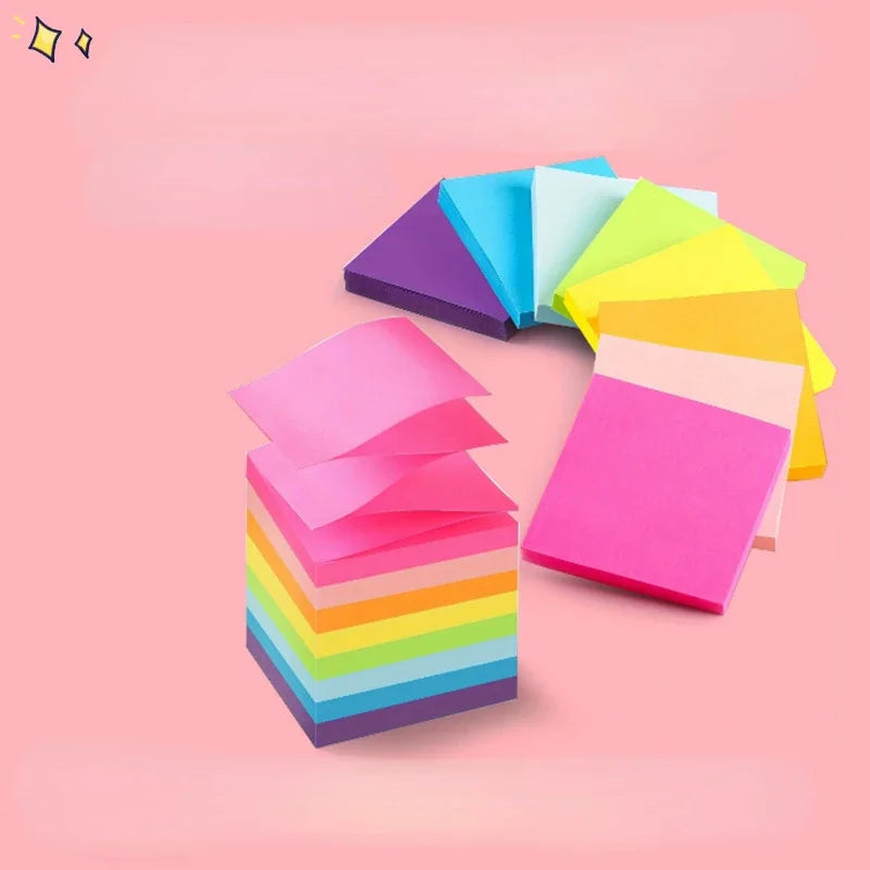 400pcs Sticky Notes Drawing Boys and Girls Colourful Sticky Note Book Highly Adhesive 8 Colours Creative Student Supplies